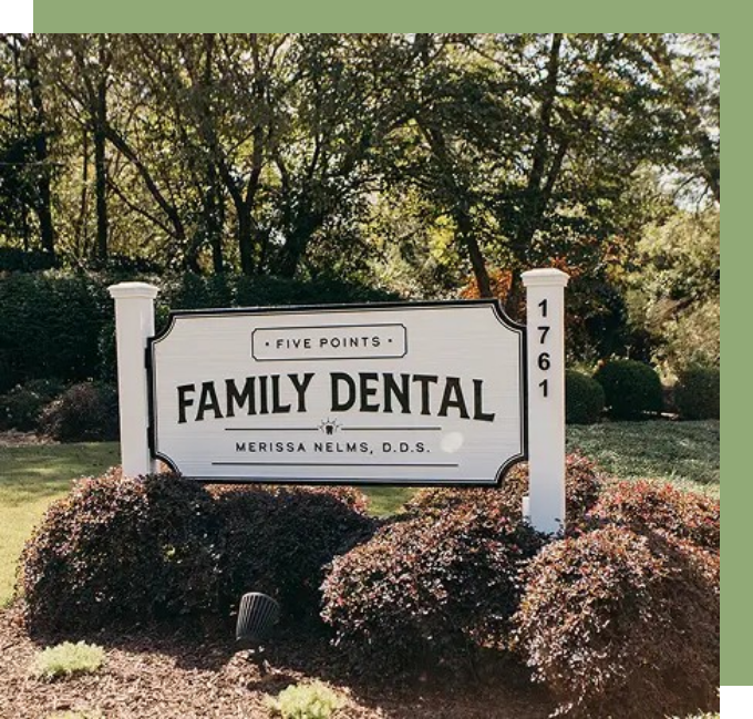 five points family dental street sign